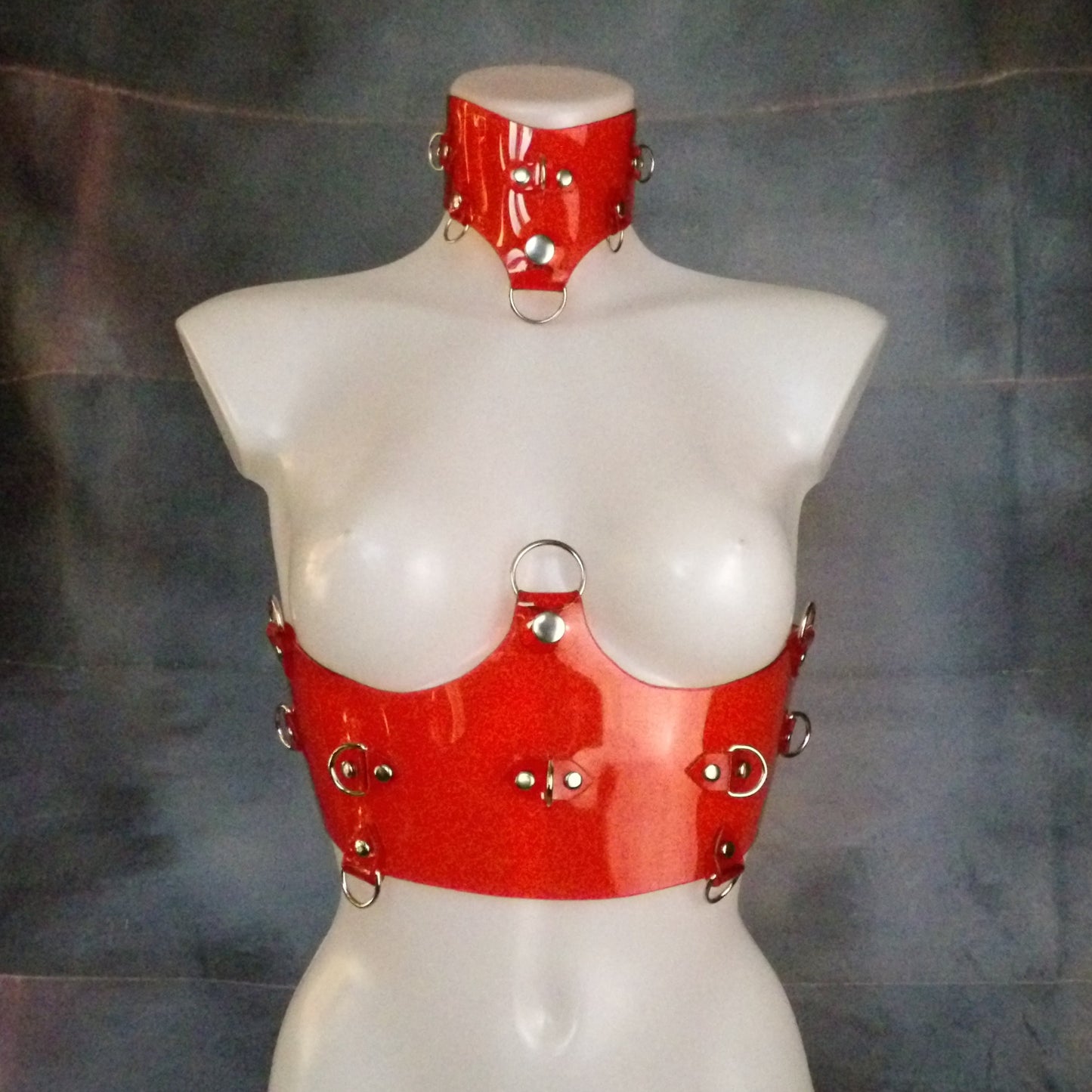 67-77cm Power & Control Corset - Red PVC