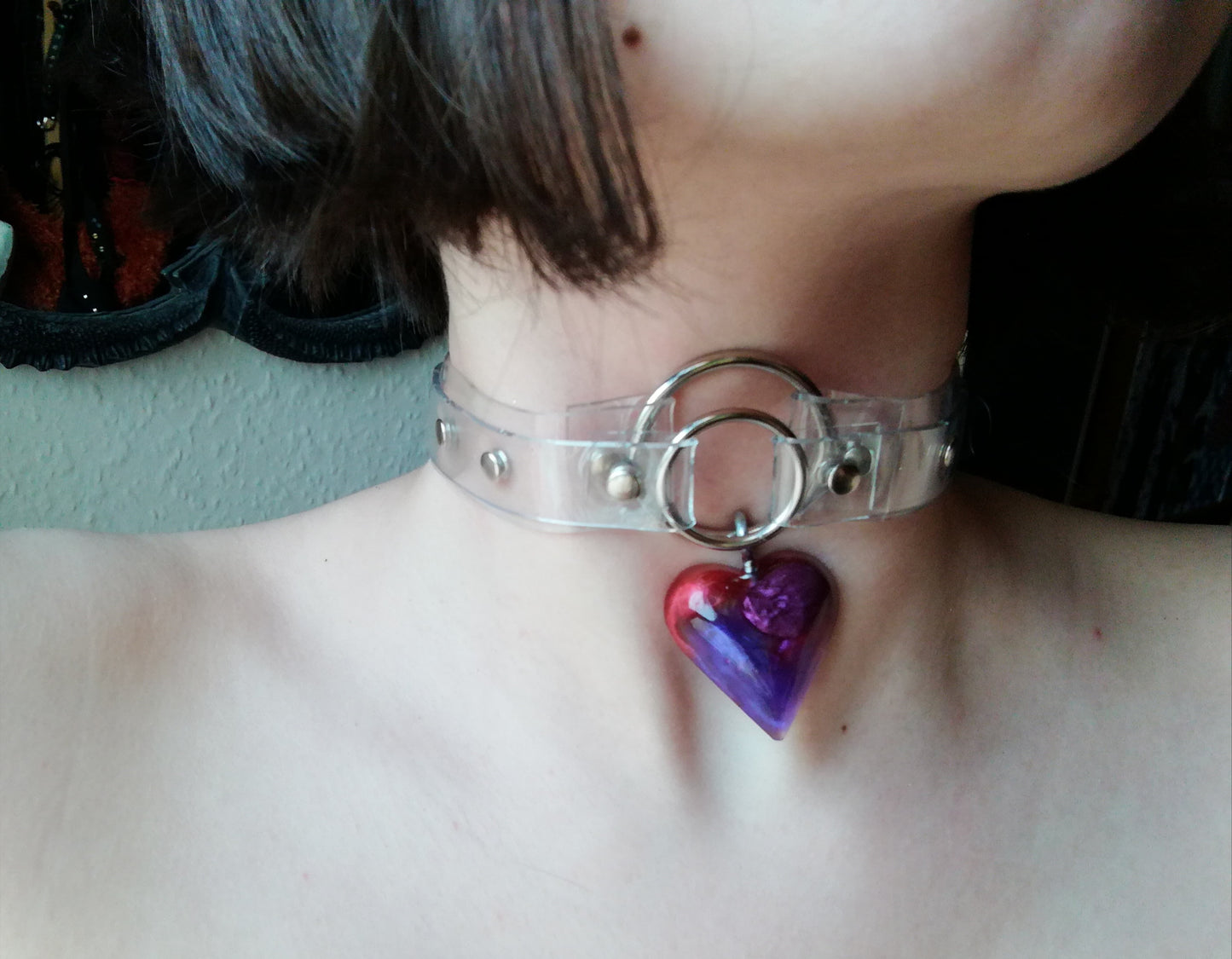 2 Layer Rivetted Clear Vinyl Choker