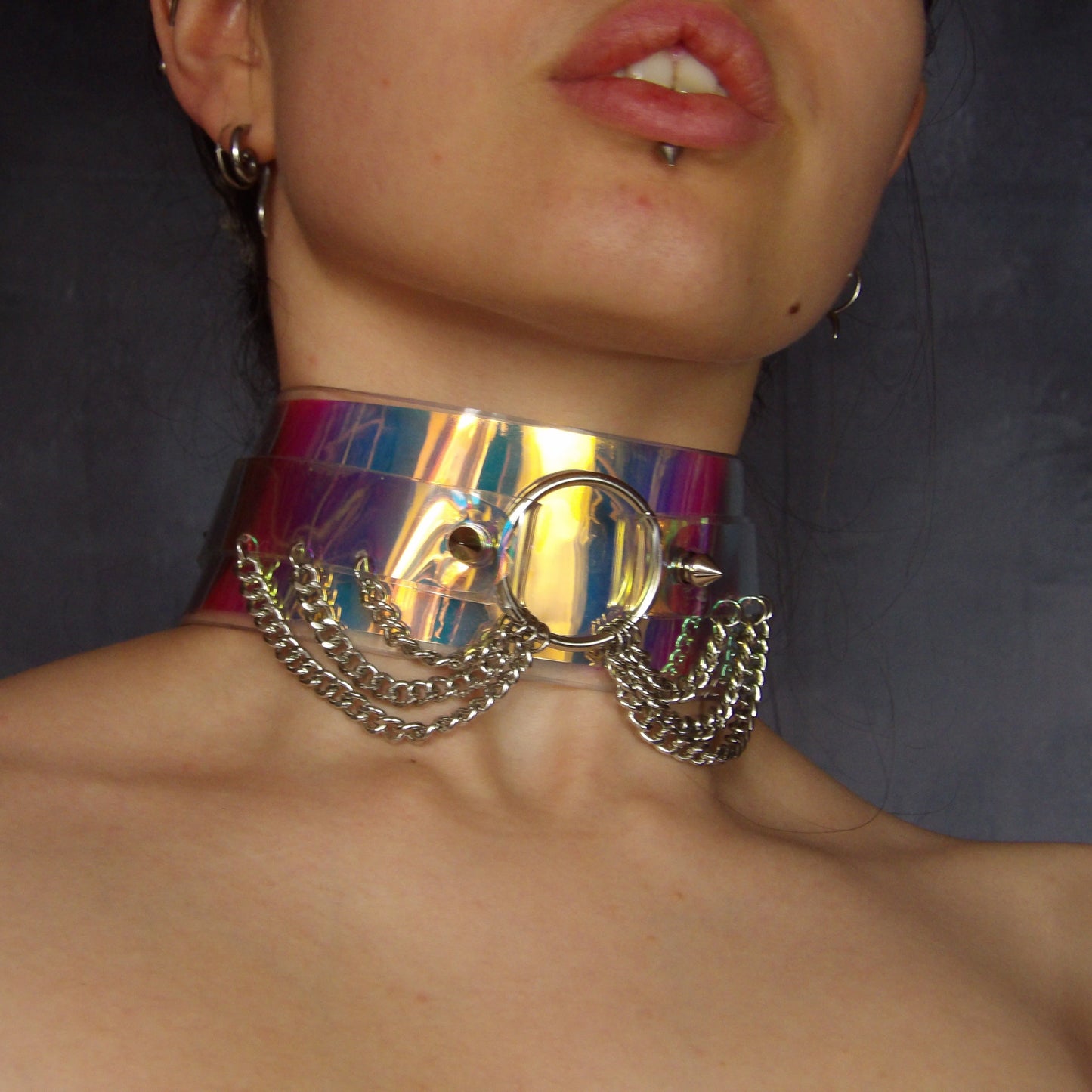 Custom Fit Iridescent Vinyl Slave Choker