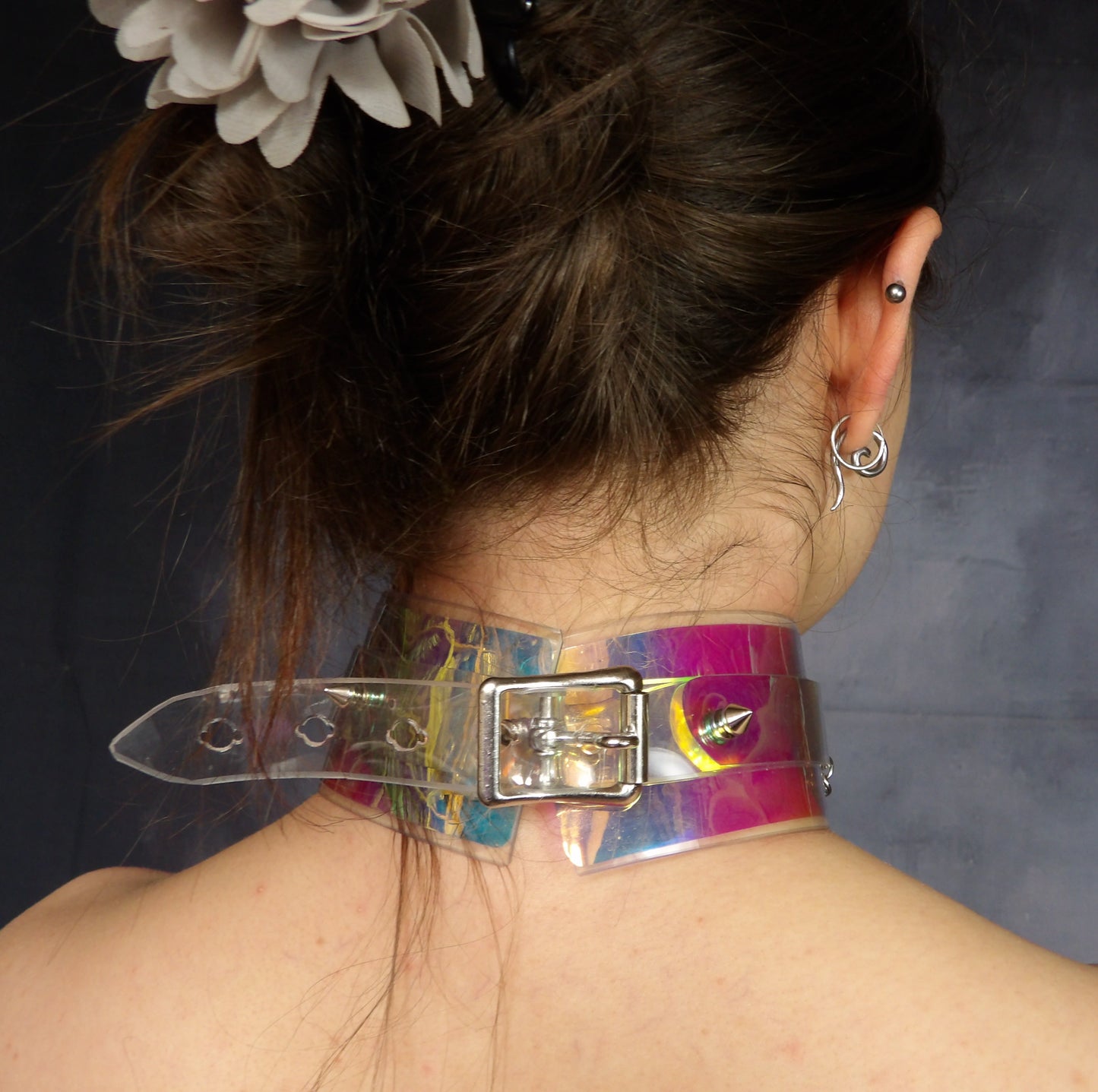 Custom Fit Iridescent Vinyl Slave Choker