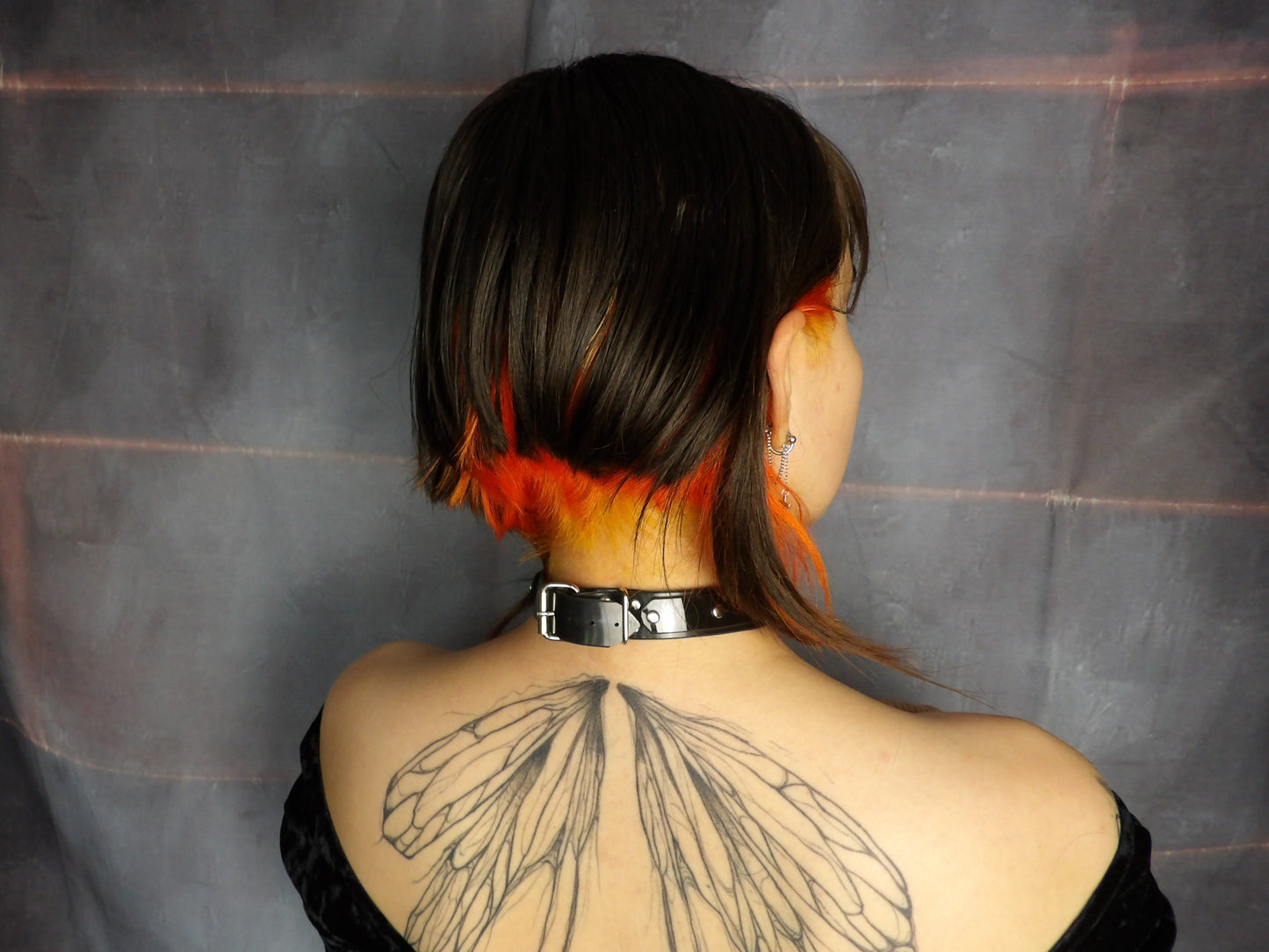 2 Layer Rivetted Black Vinyl Choker