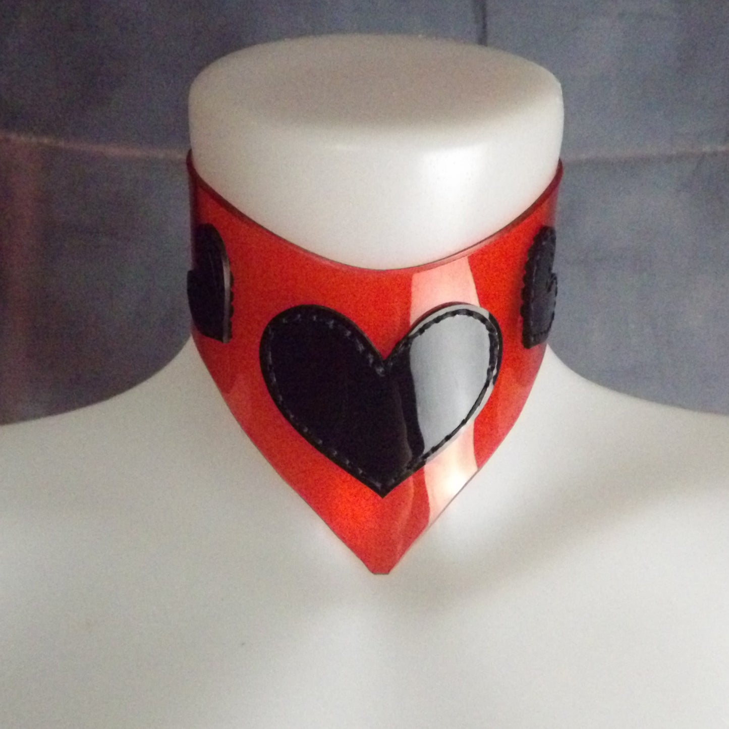 Red Heart Pointed PVC Collar - Ready to Ship