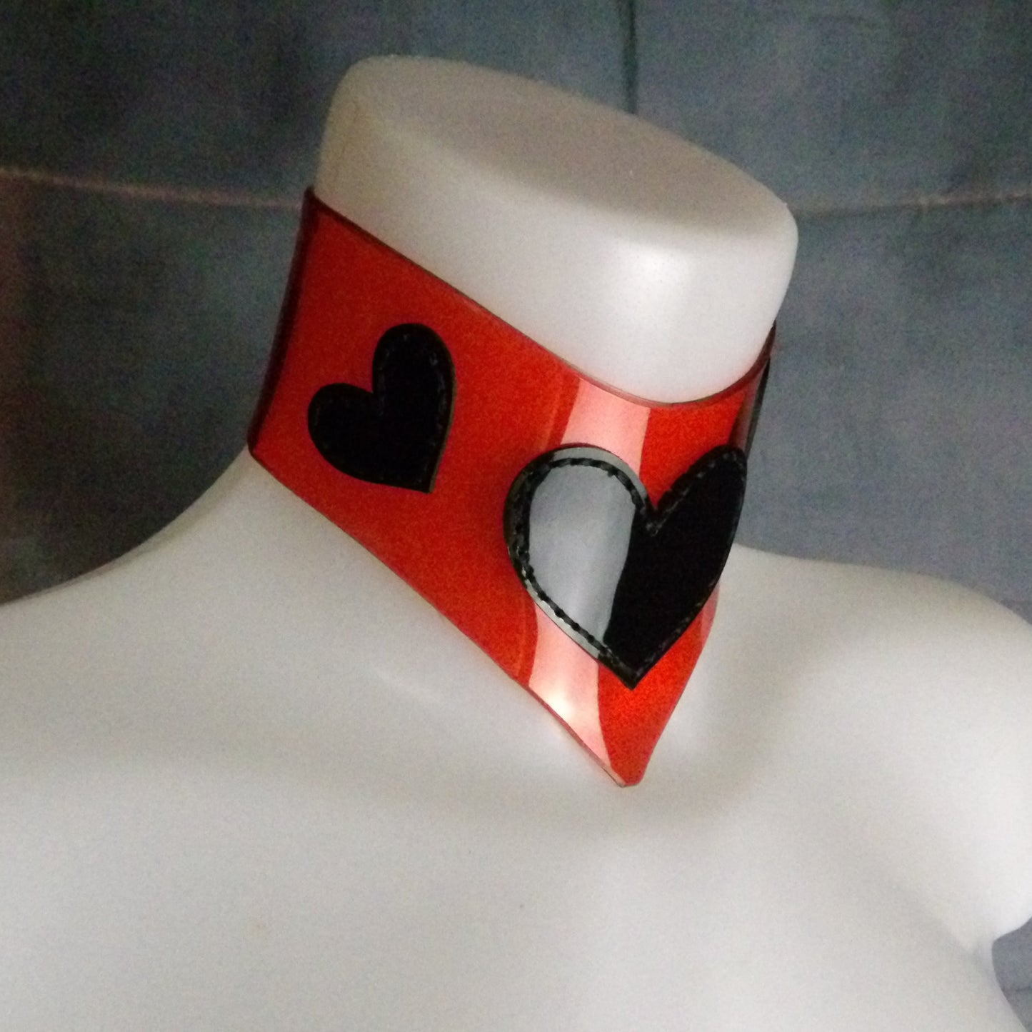 Red Heart Pointed PVC Collar - Ready to Ship