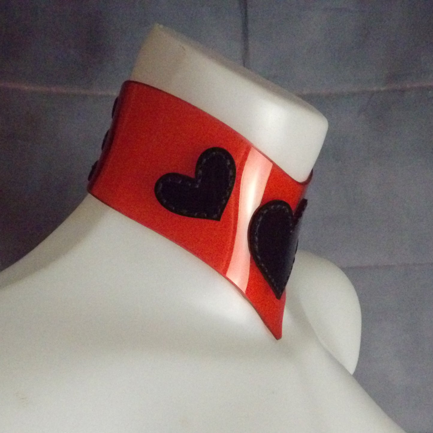 Red Heart Pointed PVC Collar - Ready to Ship