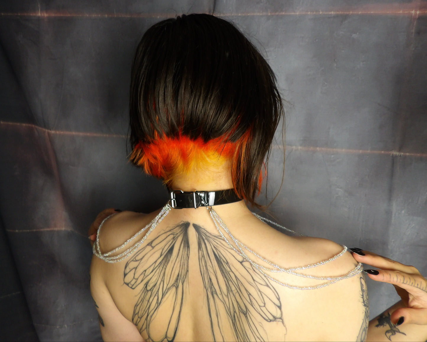 Multistrand Black Vinyl Choker