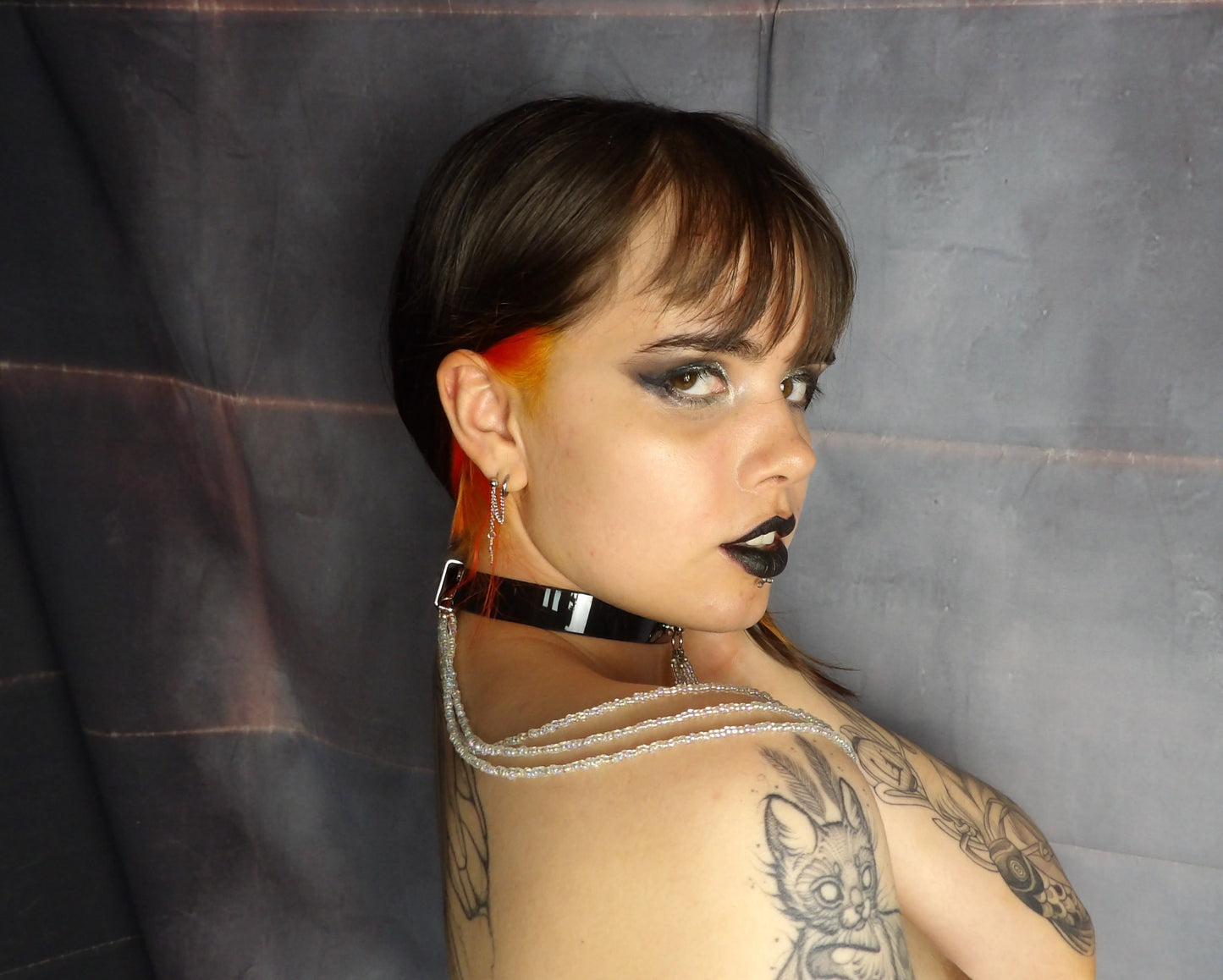 Multistrand Black Vinyl Choker