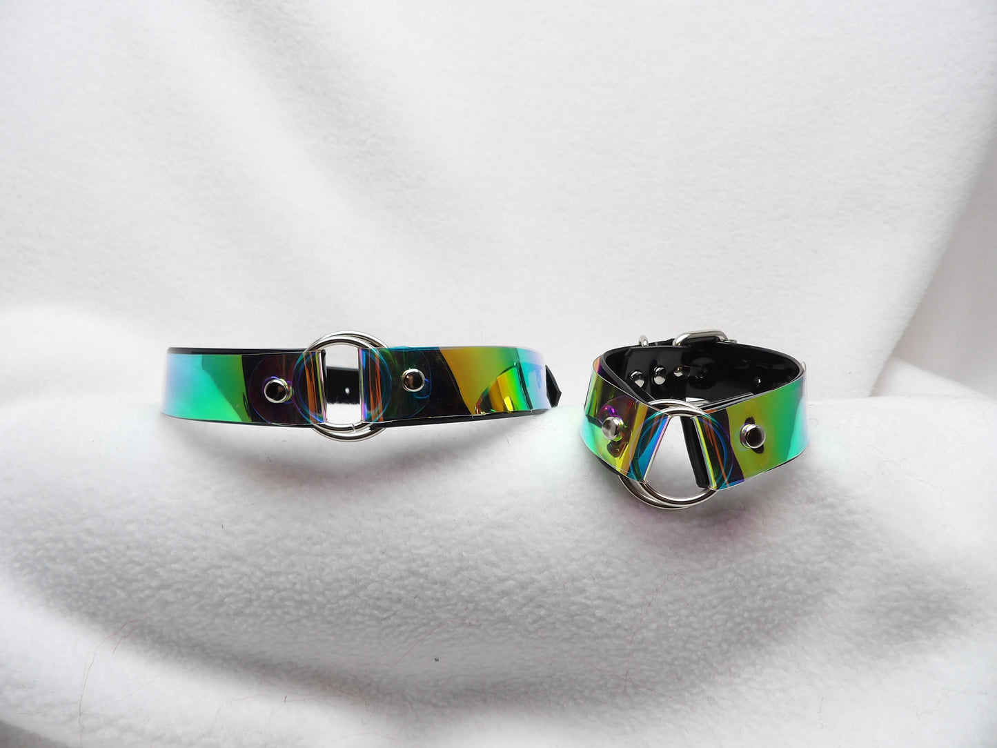 Iridescent Bracelet Black PVC