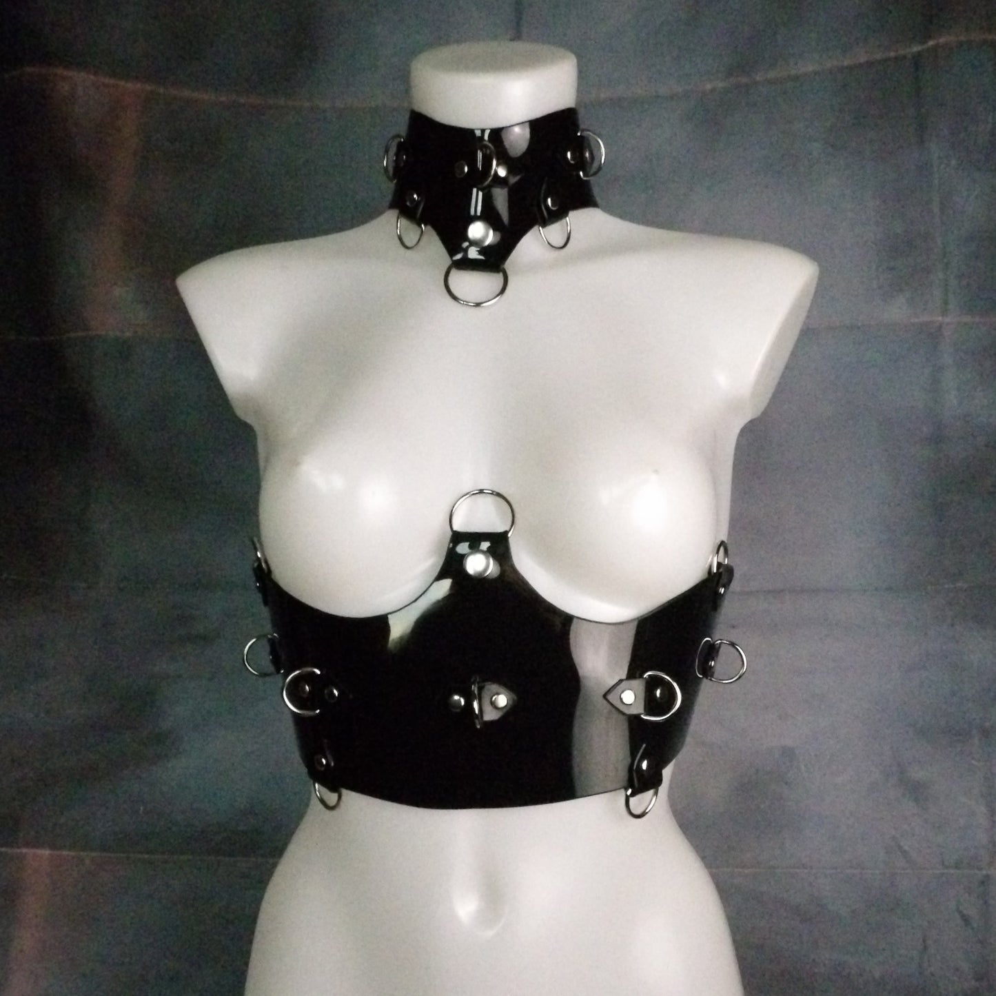 67-77cm Power & Control Corset - Black PVC