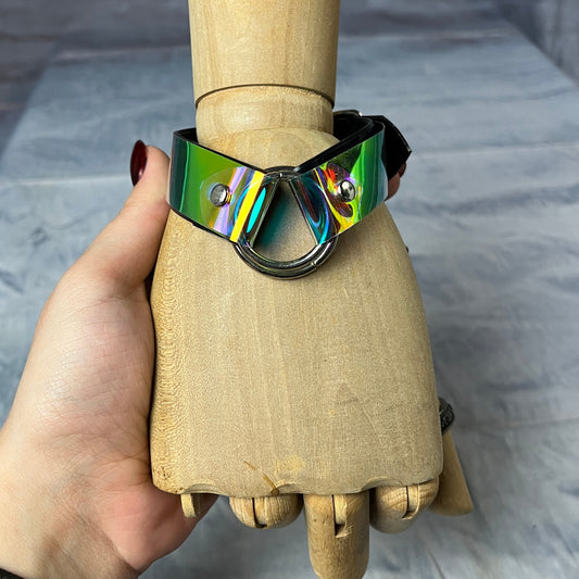 Iridescent Bracelet Black PVC