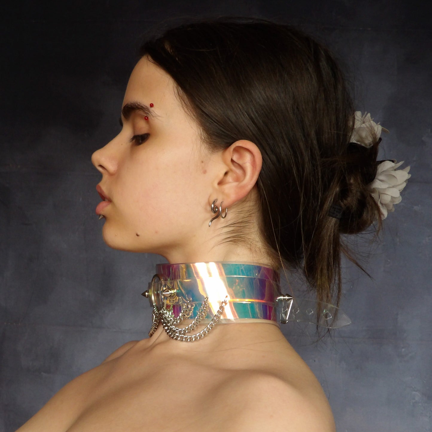 Custom Fit Iridescent Vinyl Slave Choker