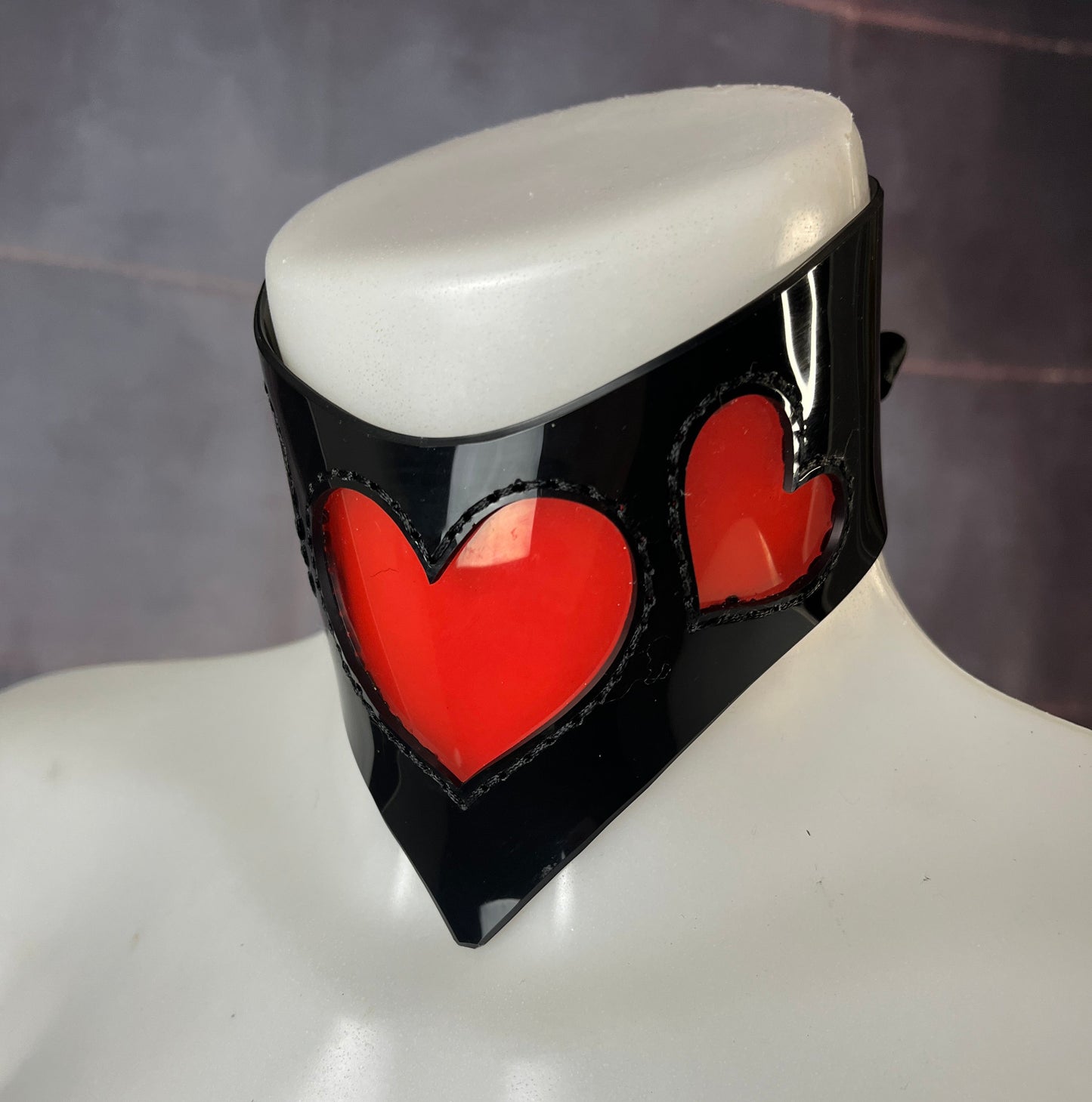 Black Heart Pointed PVC Collar