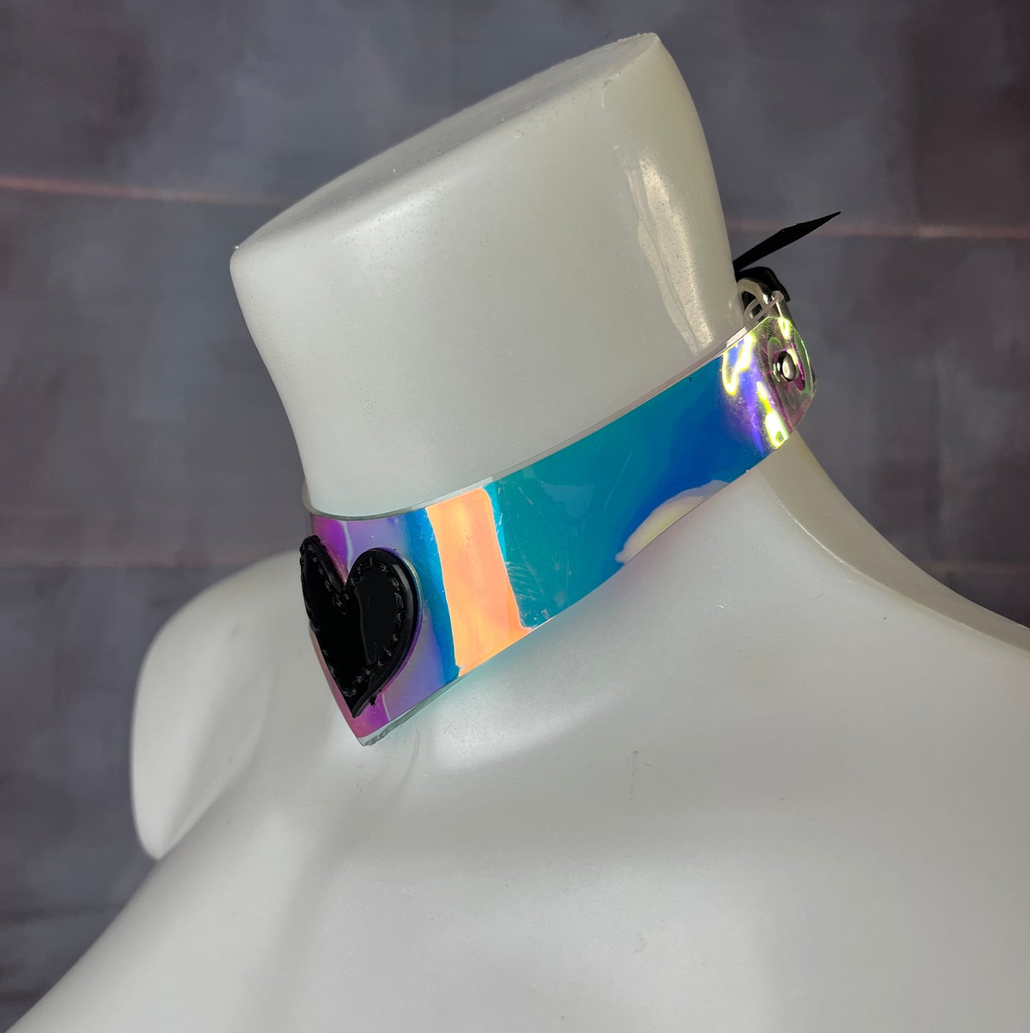 Iridescent Heart Choker