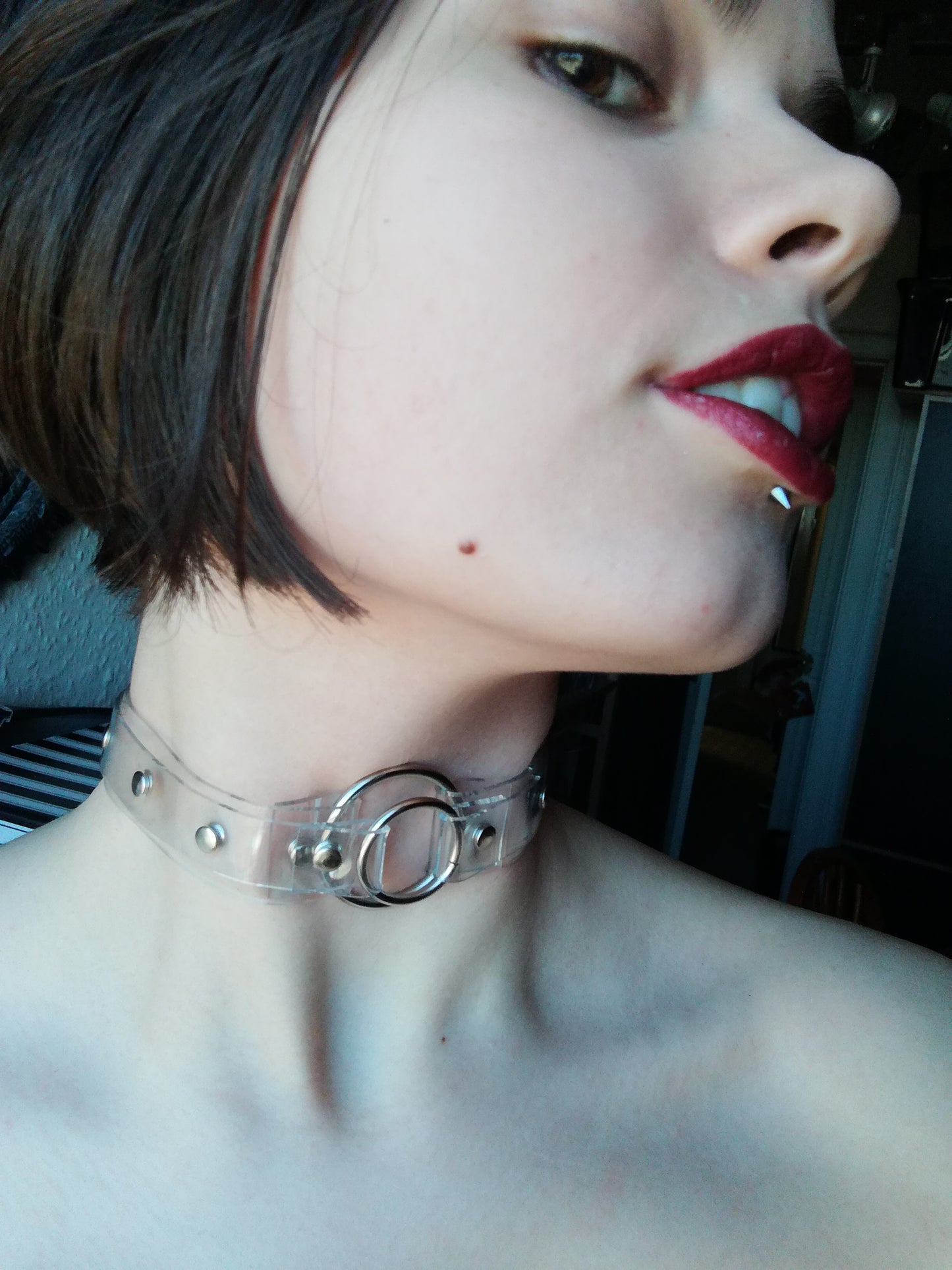 2 Layer Rivetted Clear Vinyl Choker