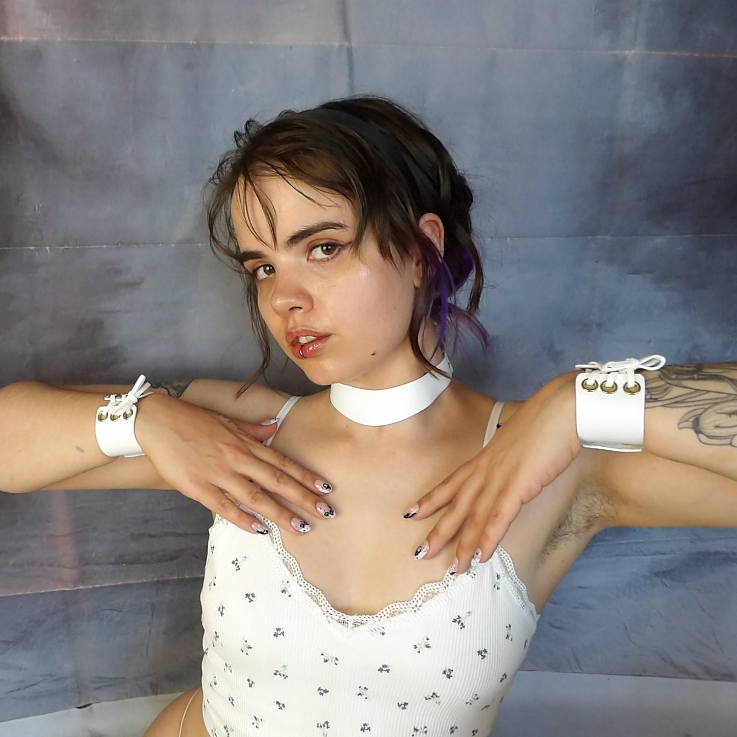 White Cuff & Collar Set