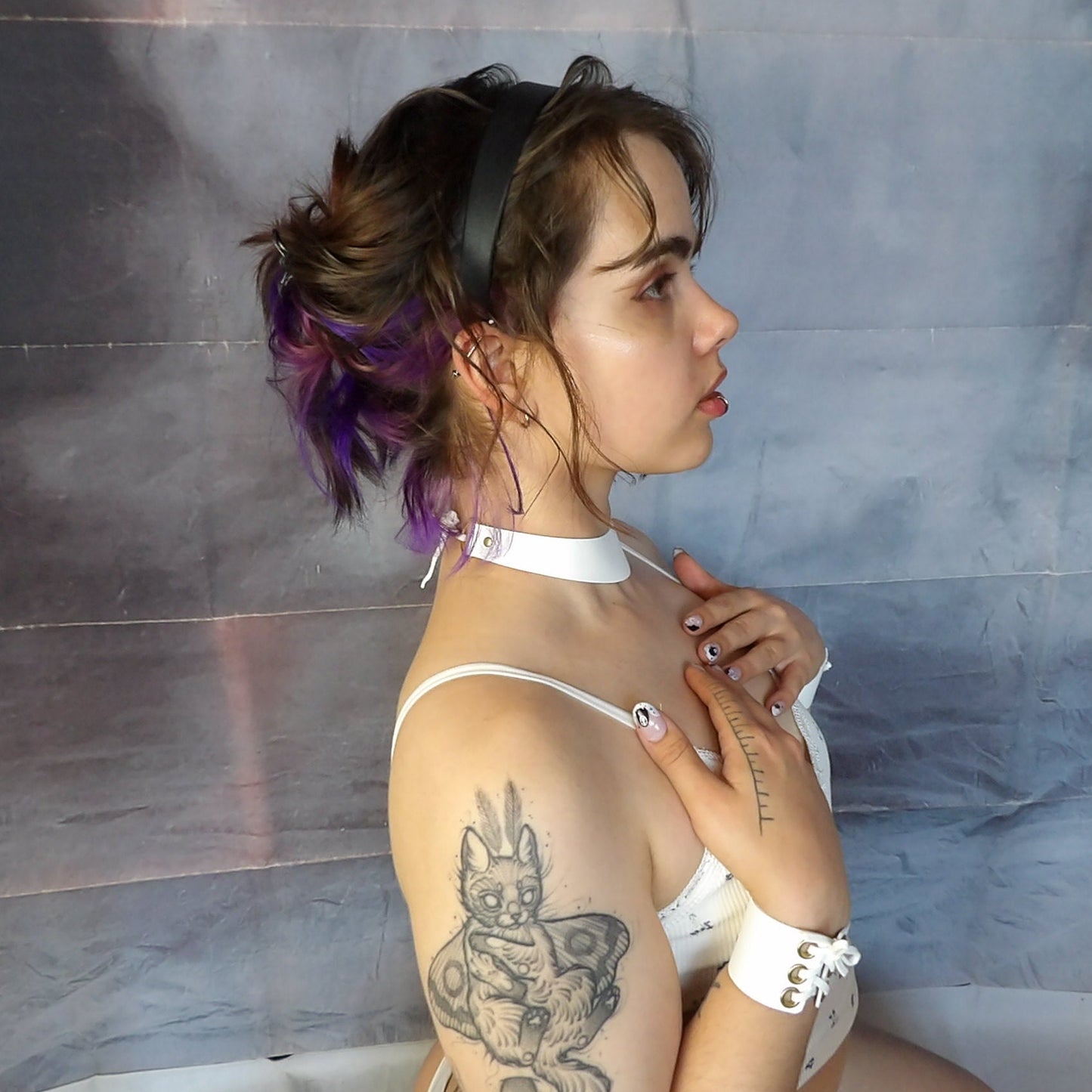 White Cuff & Collar Set