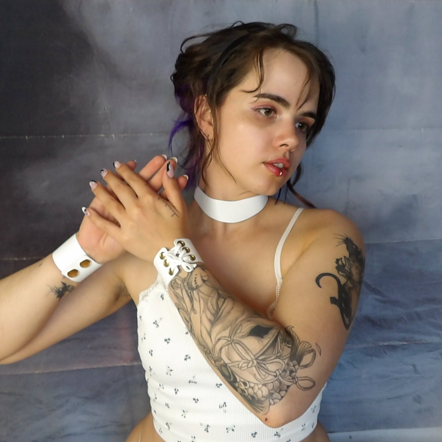 White Cuff & Collar Set